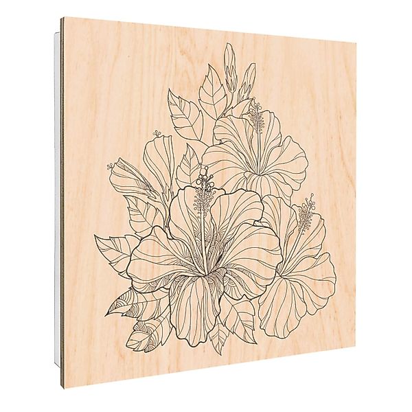 Banjado Großer Schlüsselbox Holz 30x30cm Weiß Scharnier Rechts 50 Haken Sch günstig online kaufen