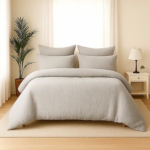 Wolkenfeld Bettwäsche »Wolkenfeld Premium Musselin mit Reißverschluss« 4 tl günstig online kaufen