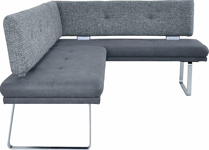 K+W Komfort & Wohnen Eckbank »Giacomo II« Flachstahlkufe in edelstahlfarbig günstig online kaufen
