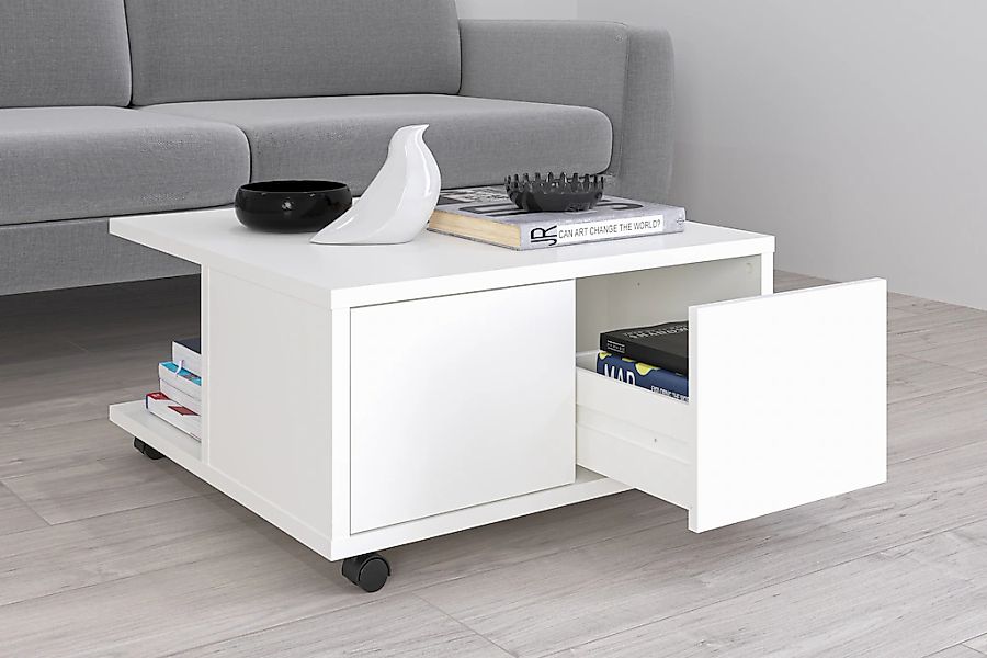 FMD Couchtisch "Twin" Schubladen als Push-to-open, viel Staur., mit Rollen, günstig online kaufen