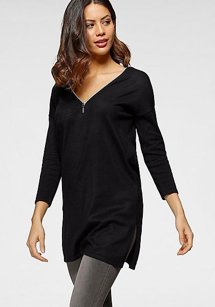 Laura Scott Longpullover mit Reißverschluss-Detail und 3/4 Ärmeln günstig online kaufen
