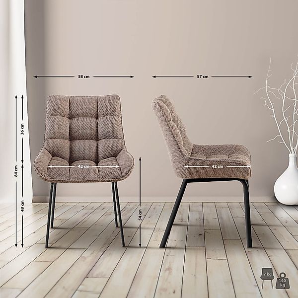CLP Esszimmerstuhl Saranda (2er Set), stilvoller günstig online kaufen