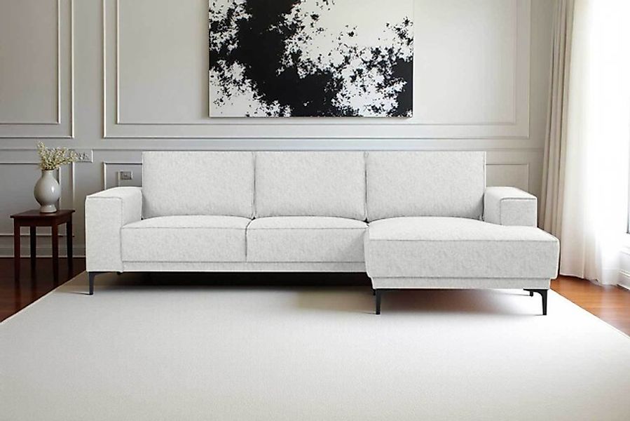 Places of Style Ecksofa »Polsterecke Oland, Struktur, Flachgewebe, Luxus-Mi günstig online kaufen