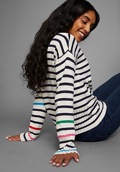 DELMAO Strickpullover mit bunten Akzentstreifen günstig online kaufen