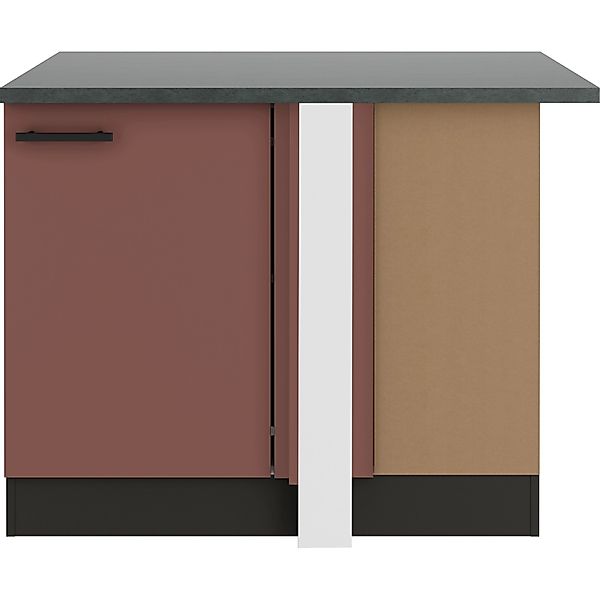 OPTIFIT Nizza407 Küchen-Eck-Unterschrank 110 cm Rostrot günstig online kaufen
