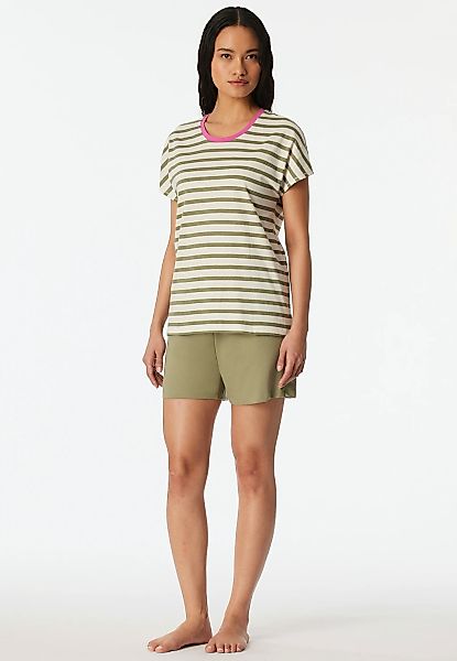 Schiesser Shorty "Casual Essentials" 2 mit unifarbenem Shirt und gestreifte günstig online kaufen