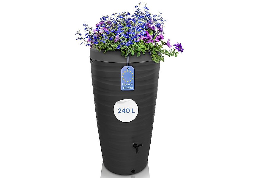 YourCasa Regentonne 240 Liter [Wave Design] Regenfass aus Kunststoff mit Wa günstig online kaufen