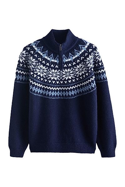 Next Troyer Regular Fit Troyer mit Fairisle-Muster und Wolle (1-tlg) günstig online kaufen