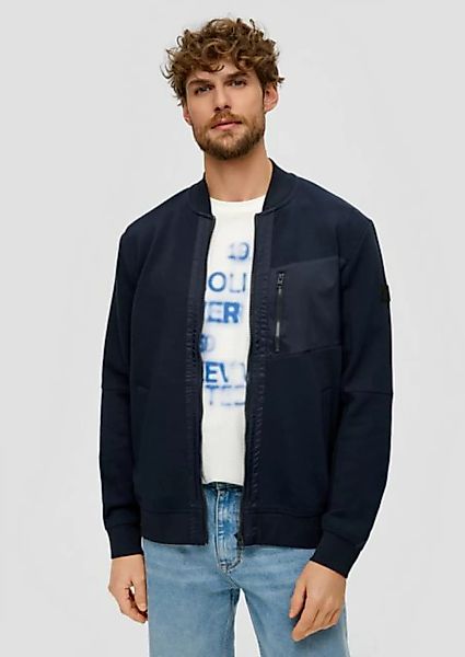 s.Oliver Allwetterjacke Sweatshirt Jacke im Fabricmix Label-Patch günstig online kaufen