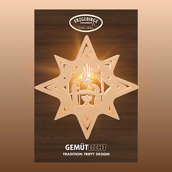 Weigla Dekostern "Christi Geburt, Bethlehem, Fensterbild, NATUR, Made in Ge günstig online kaufen