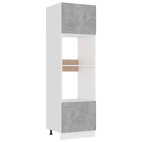 Mikrowellenumbauschrank Betongrau 60x57x207 Cm Spanplatte günstig online kaufen