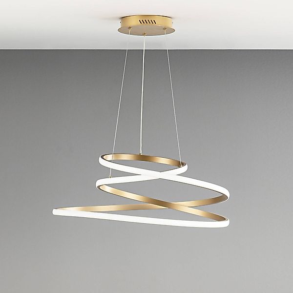 LED-Hängelampe COASTER, goldfarben, Ø 60 cm, Metall, CCT günstig online kaufen