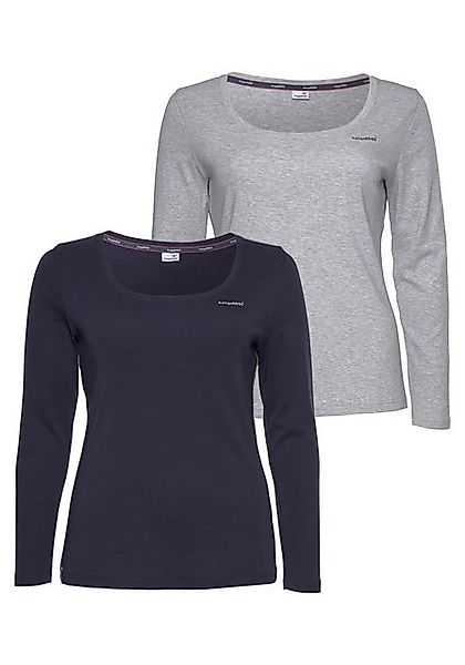 KangaROOS Langarmshirt, (Packung, 2 tlg., 2er-Pack), Langarm, unifarben ode günstig online kaufen