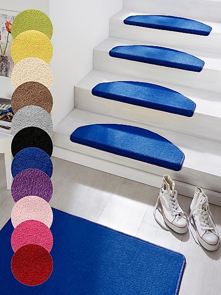 HANSE Home Stufenmatte "Fancy" halbrund 7 mm Höhe 15 Stück, Treppenmatten, günstig online kaufen