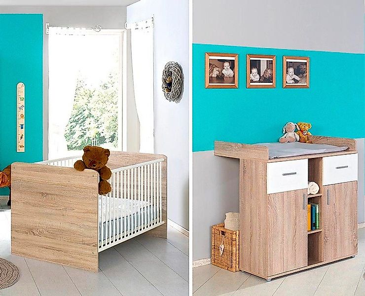 BMG Möbel Babymöbel-Set "Maxim", (Set, 2 tlg., Bett + Wickelkommode), Bett günstig online kaufen