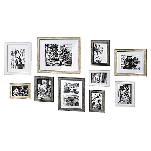 Kobolo Bilderrahmen Foto Set DUSKY 10 Stück Holz Verschiedene Größen günstig online kaufen