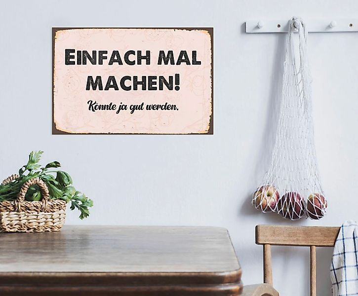 queence Metallbild "Einfach machen", Schriftzüge-Schriftzug, (1 St.), Stahl günstig online kaufen