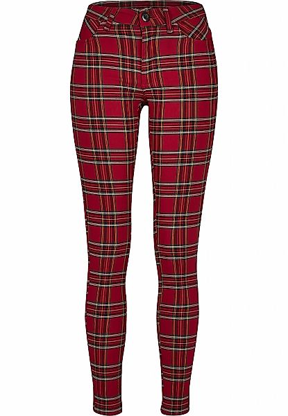 URBAN CLASSICS Stoffhose "Urban Classics Damen Ladies Skinny Tartan Pants" günstig online kaufen