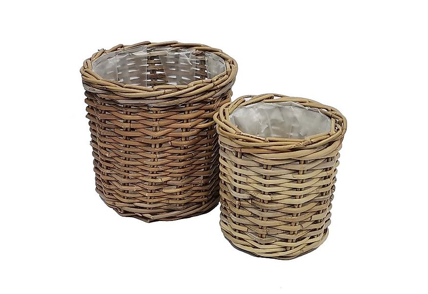 Casa Moro Flechtkorb Rattan Korb Siena rund mit Folie Blumenkorb Pflanzenko günstig online kaufen