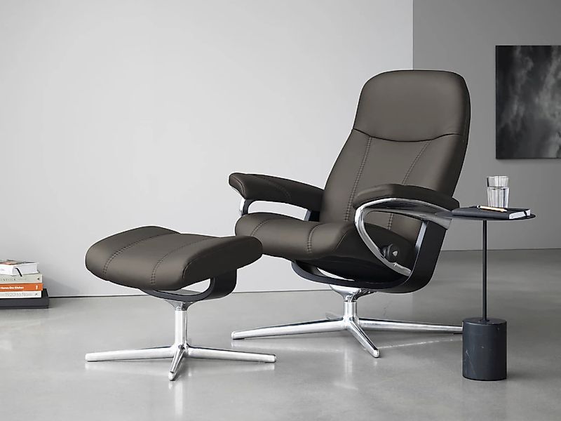 Stressless "Consul" mit Cross Base, Größe S, M & L, Holzakzent Schwarz günstig online kaufen