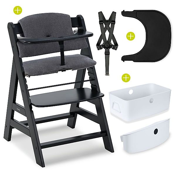 Hauck Hochstuhl Alpha Plus Black (Set), günstig online kaufen