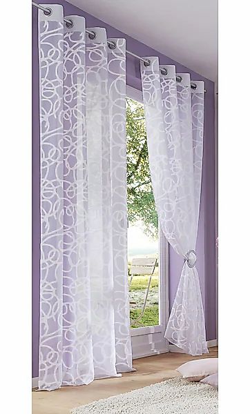 my home Gardine »Tanaro« Ösen 2 Stk. tlg. 2-er Set, mit Schlingen-Motiv bed günstig online kaufen