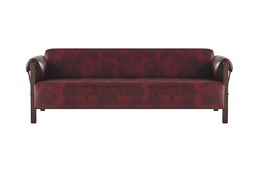 JVmoebel 3-Sitzer Sofa Bordeaux Ledersofa 3-Sitzer Weiche Armlehnen Couch L günstig online kaufen