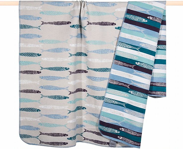 PAD Wohndecke "SARDINE" Made in Europe, Wendefunktion, gestreift, Motiv Fis günstig online kaufen