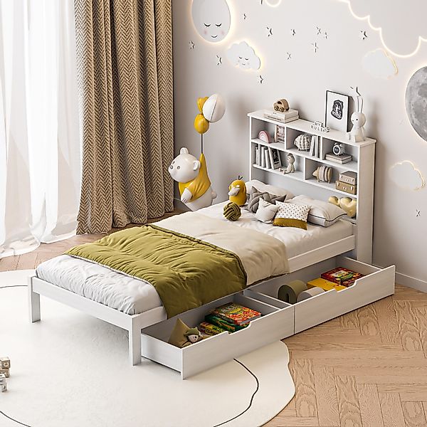 Furnishings Home Holzbett Einzelbett Stauraumbett MassivholzBett günstig online kaufen
