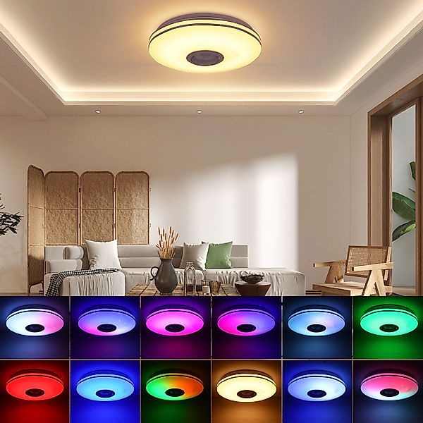 BlingBin LED Deckenleuchte LED-Deckenlampen Farbwechsellampe Bluetooth-Laut günstig online kaufen