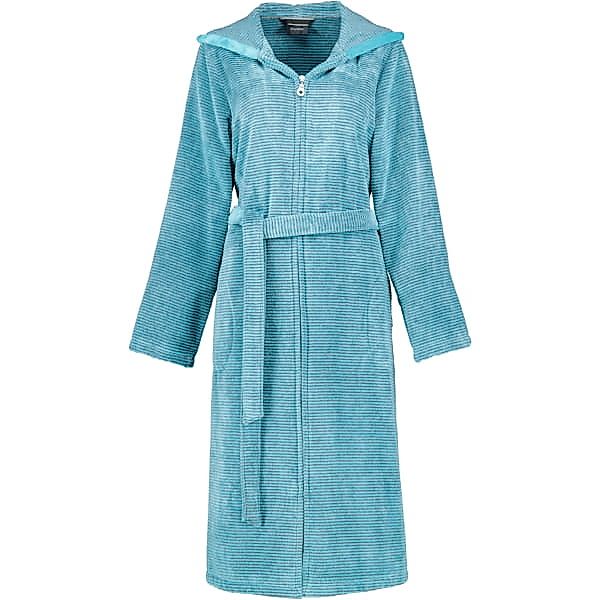 Cawö Damenbademantel Two-Tone 6432 Kapuze Velours, Kapuze, 100% Baumwolle, günstig online kaufen