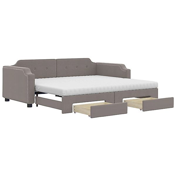 vidaXL Tagesbett Ausziehbar mit Schubladen Taupe 80x200 cm Stoff1885882 günstig online kaufen