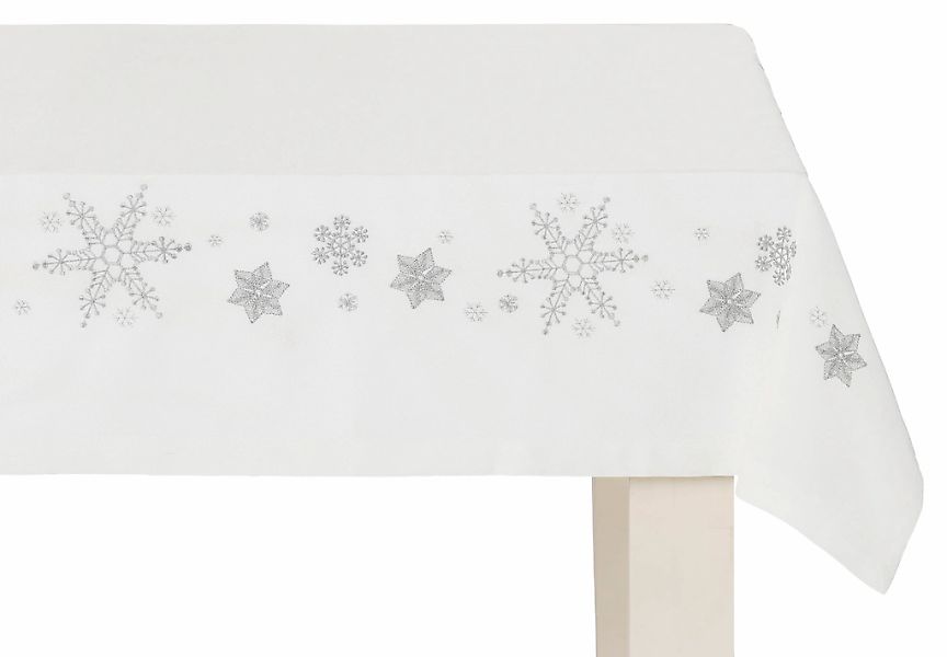 Dreams Tischdecke "Schneeflocke, Weihnachtsdeko" mit aufwendiger Stickerei günstig online kaufen