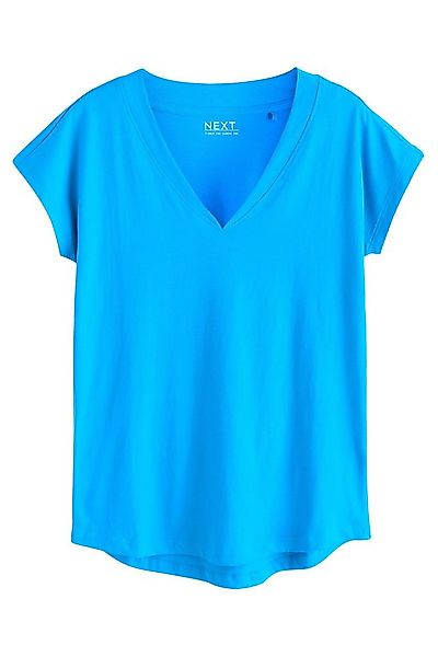 Next T-Shirt T-Shirt mit V-Ausschnitt und angesetzten Ärmeln (1-tlg) günstig online kaufen