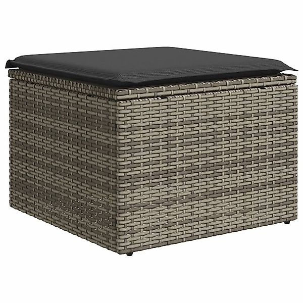 vidaXL Hocker Gartenhocker mit Kissen Grau günstig online kaufen