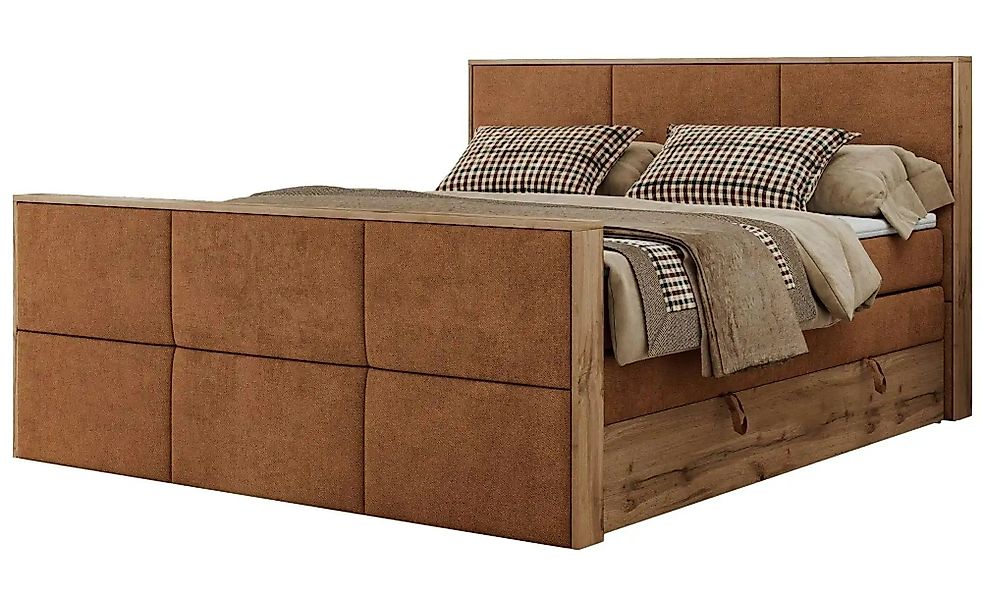 Boxspringbett mit Bettkasten Albero 2 King Duo ¦ orange ¦ Maße (cm): B: 148 günstig online kaufen