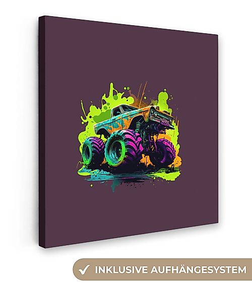 OneMillionCanvasses® Leinwandbild Monstertruck - Grün - günstig online kaufen