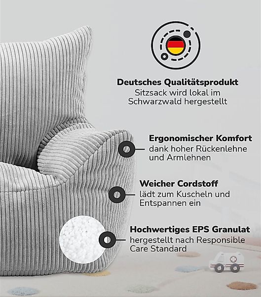 mokebo Kindersessel Der Pausenheld (Grau), auch günstig online kaufen