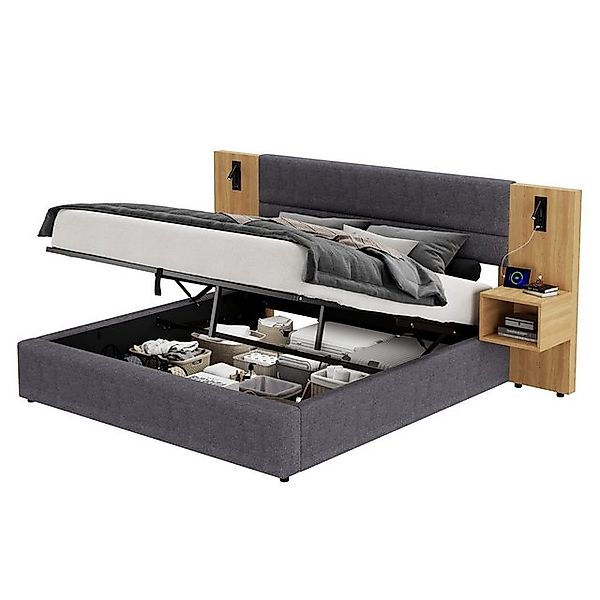 OKWISH Polsterbett mit hydraulischer Aufbewahrung und günstig online kaufen