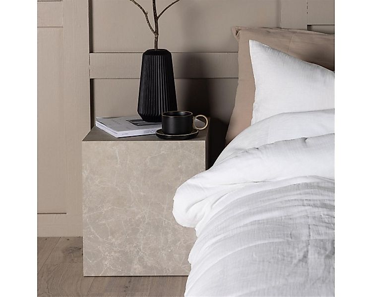 BOURGH Nachttisch VERONA Bettkommode mit Ablage - Beistelltisch 40x45 beige günstig online kaufen