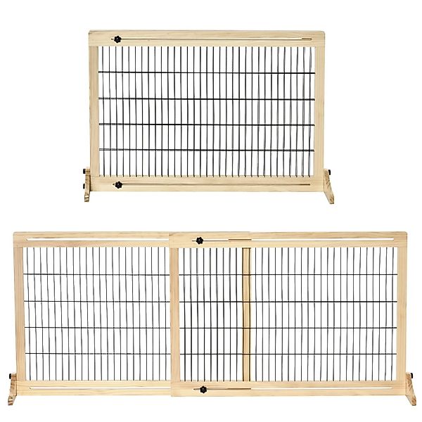 PawHut Absperrgitter Ausziehbar mit Fußstütze 104-183 x 36 x 69 cm günstig online kaufen