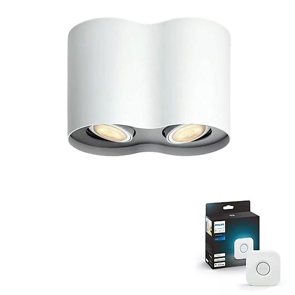 Philips Hue Bluetooth White Ambiance Spot Pillar in Weiß 2x 5W 700lm GU10 i günstig online kaufen