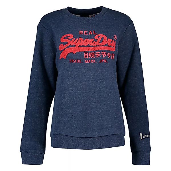 Superdry Vintage Logo Chenille Crew Sweatshirt S Navy Marl günstig online kaufen