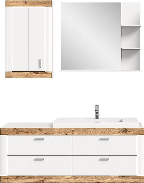 welltime Badmöbel-Set Landsby, 3 teilig, inklusive Mineralguss-Waschbecken, günstig online kaufen