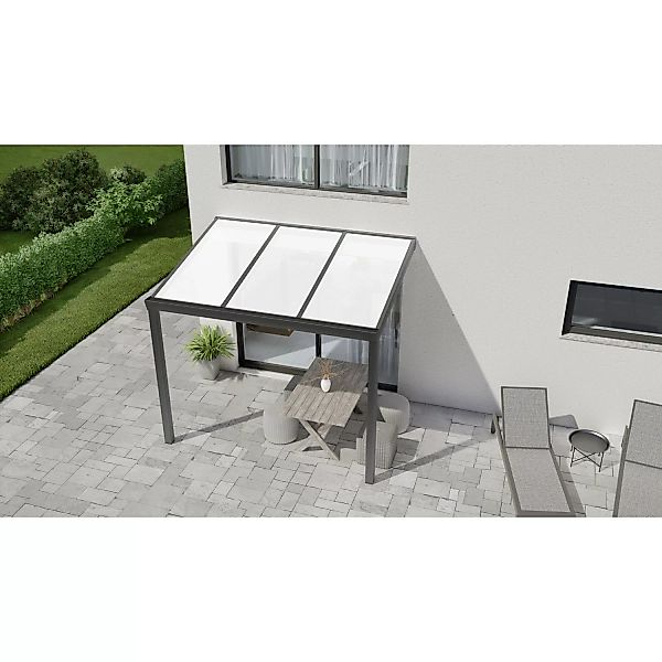 Terrassenüberdachung Professional 300 cm x 250 cm Anthrazit Struktur PC Opa günstig online kaufen