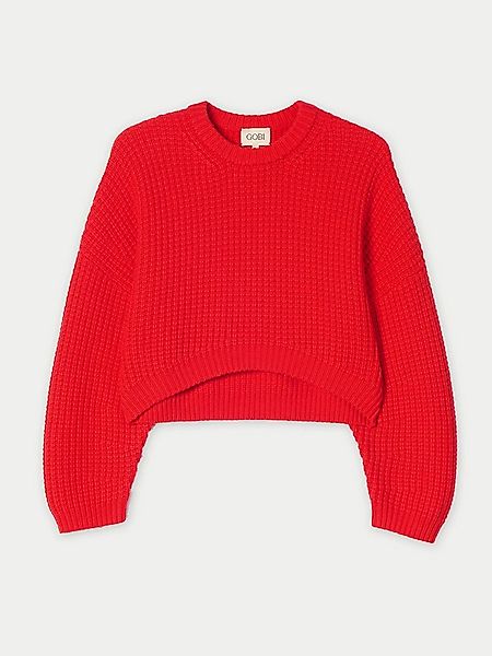 GOBI Cashmere Rundhalspullover Kaschmir-Pullover mit ovalen Ärmeln in Cropp günstig online kaufen
