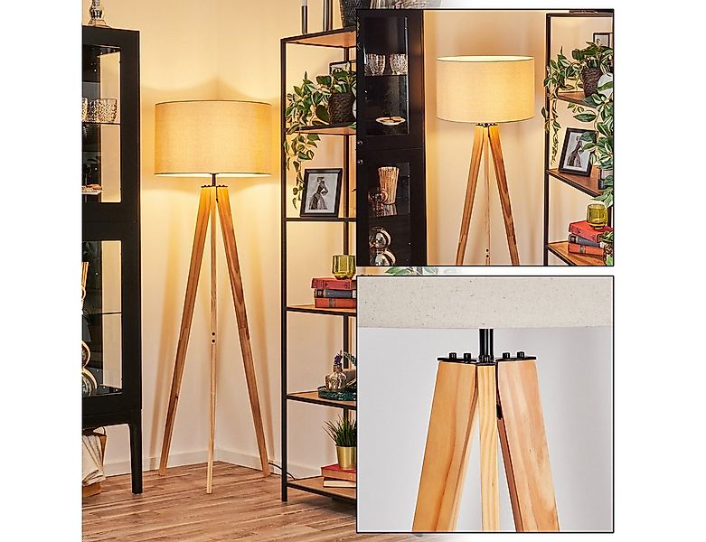 hofstein Stehlampe Stehlampe aus Metall/Holz im modernen Boho-Design, ohne günstig online kaufen