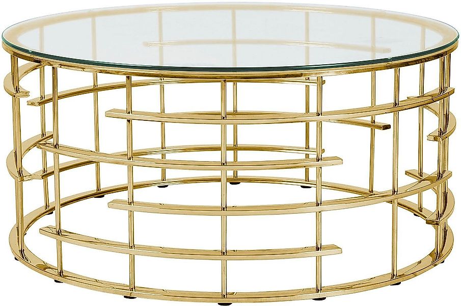 SalesFever Couchtisch "mit Design-Gestell in Stainless Steel für stilvolles günstig online kaufen