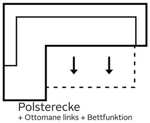 COLLECTION AB Ecksofa "John L-Form", Regalarmlehne,Bettfunktion,Bettkasten, günstig online kaufen