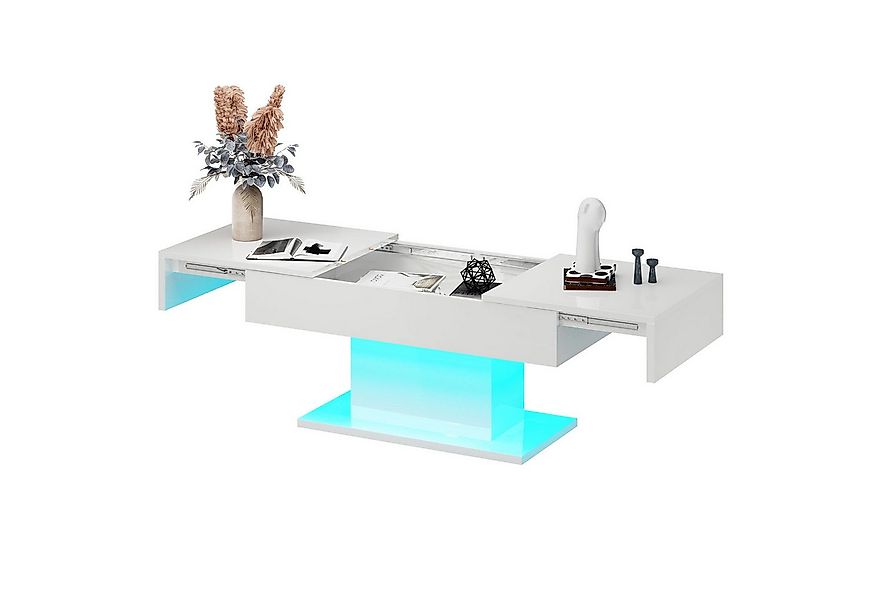 radelldar Couchtisch Couchtisch Hochglanz ausziehbar, Wohnzimmertisch mit S günstig online kaufen